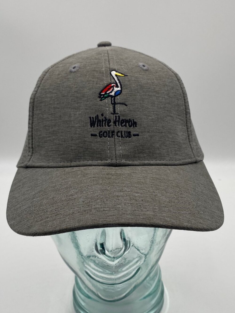 Bridgestone Golf White Heron Golf Club Hat Strapback Gray Cap OSFA Adjustable